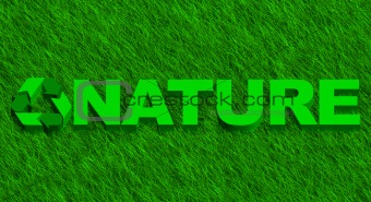 Nature word over green grass