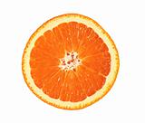 Orange slice closeup isolated on a white background
