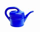 Blue watering can isolated on white background