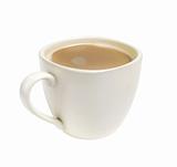 White cup of coffee with milk isolated on white