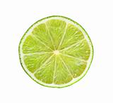 Fresh lime (lemon) slice isolated on white