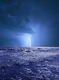 Ocean storm with lightning