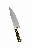 Metal kitchen knife isolated on the white background