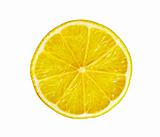 Fresh juicy lemon slice isolated on white
