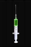 medical syringe isolated on black