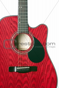 Guitar Red Isolated on White