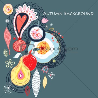 autumn background with fruit
