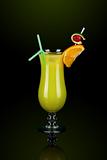 Yellow cocktail with decoration