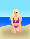 Blond Girl on the Beach.