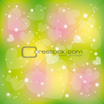 Abstract st Valentine colorful heart shape stars light backgroun