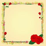 Summer rose garden flower frame