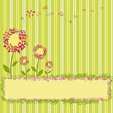 Springtime abstract flower on green stripe background