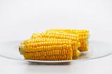 Corn Cobs on a glass plate. Small DOF