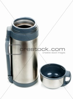 Steel thermos with cup insulated