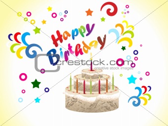abstract birthday card with cake
