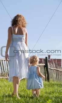 Mother with daughter in the park