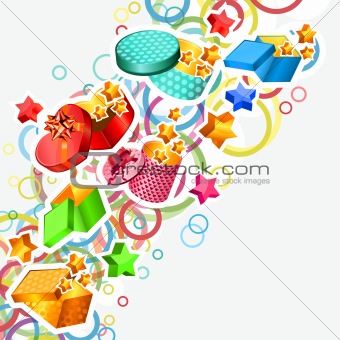 Modern background with gift boxes