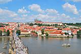Vltava river and  Prague Castle