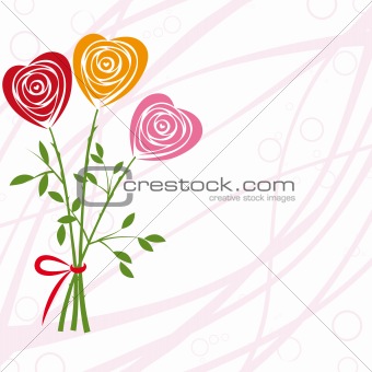 Flower background with rose like heart.
