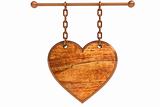 Wooden heart sign shape