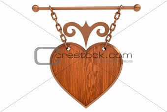 Wooden heart sign
