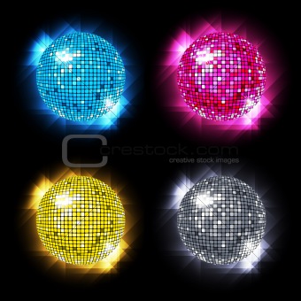 Disco Ball Set vector  / eps10
