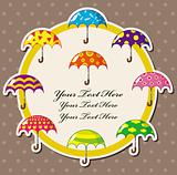 cartoon umbrella card