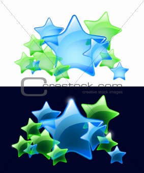 Vector Stars with transparency / easy use on white or black back