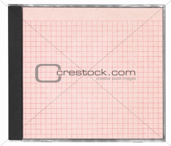 cd cover with red squared paper