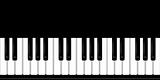Piano Keyboard Black and White Background