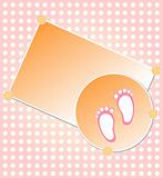 Baby girl arrival announcement card background vector