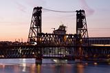 Steel Bridge at Sunset in Portland Oregon