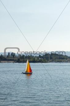 Colorful Sailboat on the Columbia River