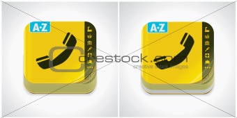 Vector yellow phone book icon