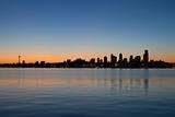 Seattle Washington Waterfront Skyline at Sunrise Panorama