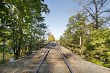 Train Track on Wooden Bridge