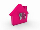 3d house key pink