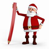 Santa with red pencil