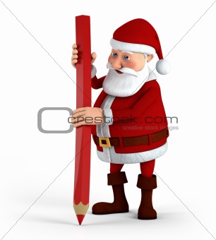 Santa with red pencil