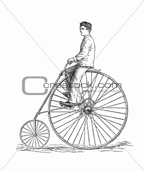 Bicycle fashion of 1880.