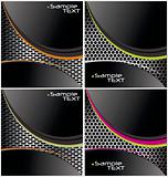 Perforated metal background - set