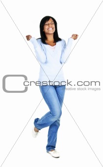 Excited young woman