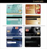 credit cards, front and back view
