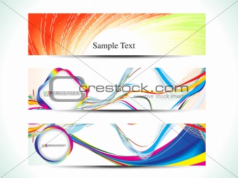 abstract colorful rainbow web banner set