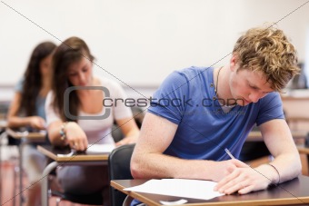 Students having a test