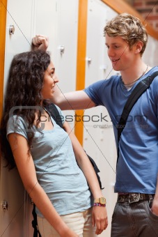 Portrait of a young couple flirting