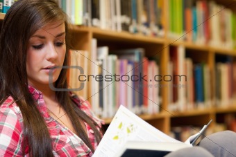 Female student reading