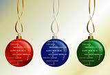 Set of Christmas Balls with Happy New Year in different languages