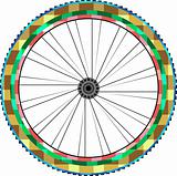 Front wheel of a mountain bike isolated on white vector
