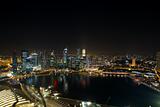 Singapore Central Business District Skyline Night Scene